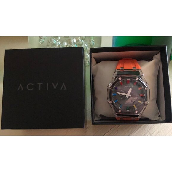 Men's Activa X Invicta Digital Watch 53.2mm Orange Band - Picture 3 of 7
